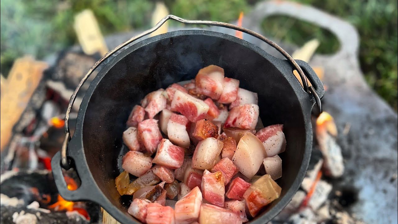 Carbonara u jezera. Vaříme venku na ohni | Stream